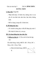 Giáo án toán lớp 5 - Tiết 94: HÌNH TRÒN. ĐƯỜNG TRÒN pot