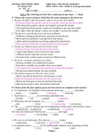 KIỂM TRA 1 TIẾT BI SỐ 2 (2010-2011) MÔN: TIẾNG ANH – KHỐI 12 ppsx