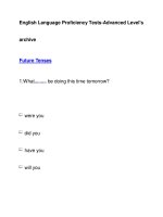 English Language Proficiency Tests-Advanced Level''''sarchiveFuture Tenses potx