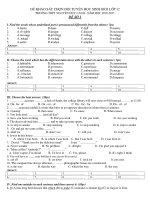 ĐỀ KHẢO SÁT CHỌN ĐỘI TUYỂN HỌC SINH GIỎI LỚP 12 NĂM HỌC 2010-2011 - ĐỀ SỐ 1 pot