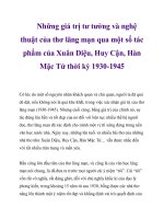 Những giá trị tư tưởng và nghệ thuật của Xuân Diệu, Huy Cận, Hàn Mặc Tử thời kỳ 1930-1945_1 pdf