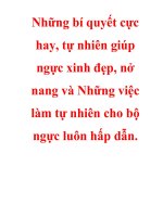 Những bí quyết cực hay, tự nhiên giúp ngực xinh đẹp, nở nang và những việc làm tự nhiên cho bộ ngực luôn hấp dẫn