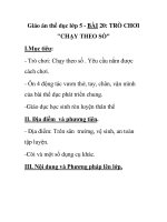 Giáo án thể dục lớp 5 - BÀI 20: TRÒ CHƠI 