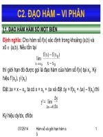bài giảng điện tử toán kinh tế đạo hàm và vi phân