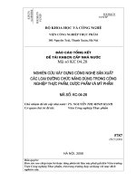 Nghiên cứu xây dựng công nghệ sản xuất các loại đường chức năng dùng trong công nghiệp thực phẩm, dược phẩm và mỹ phẩm