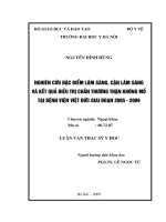 Nghiên cứu đặc điểm lâm sàng, cận lâm sàng và kết quả điều trị chấn thương thận không mổ tại bệnh viện việt đức