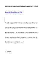 English Language Tests-Intermediate level''''s archiveEnglish Slang Idioms (158) docx