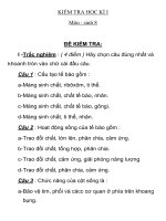 KIỂM TRA HỌC KÌ I Môn sinh 8 pps