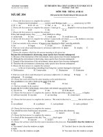 KÌ THI KIỂM TRA CHẤT LƯỢNG 8 TUẦN HỌC KỲ II NĂM HỌC : 2010 - 2011 MÔN THI: TIẾNG ANH 12 MÃ ĐỀ 354 doc