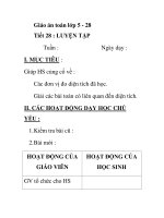 Giáo án toán lớp 5 - 28 Tiết 28 : LUYỆN TẬP potx
