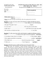 ĐỀ KIỂM TRA CHẤT LƯỢNG HỌC KỲ 1 (2010 - 2011) MÔN: TIẾNG ANH - KHỐI 12 doc