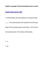 English Language Tests-Intermediate level''''s archiveEnglish Slang Idioms (306) ppsx