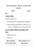 Giáo án toán lớp 5 - Tiết 30 : LUYỆN TẬP CHUNG ppt
