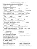 KIỂM TRA HỌC KỲ I Lớp 12 Chuẩn – Đề 2 ppt