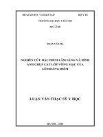 Đặc điểm lâm sàng và hình ảnh chụp cắt lớp võng mạc của lỗ hoàng điểm