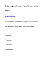 English Language Proficiency Tests-Advanced Level''''sarchiveVerbal Skills Test potx