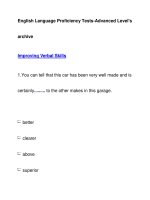 English Language Proficiency Tests-Advanced Level''''sarchiveImproving Verbal Skills docx