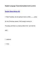 English Language Tests-Intermediate level''''s archiveEnglish Slang Idioms (92) potx