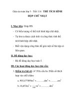 Giáo án toán lớp 5 - Tiết 114: THỂ TÍCH HÌNH HỘP CHỮ NHẬT doc