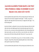 ĐẠI HỘI ĐẠI BIỂU TOÀN QUỐC LẦN THỨ VIII (THÁNG 6-1996) VÀ NHIỆM VỤ ĐẨY MẠNH CNH, HĐH ĐẤT NƯỚC_1 doc