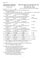 KIỂM TRA HỌC KỲ I NĂM HỌC 2010 - 2011 Môn Tiếng Anh - Mã đề thi 732 docx