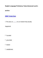 English Language Proficiency Tests-Advanced Level''''sarchiveGMAT Verbal Quiz doc
