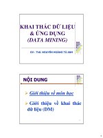 DATA MINING AND APPLICATION: TỔNG QUAN pdf