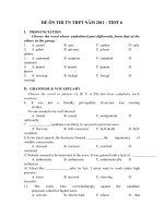 ĐỀ ÔN THI TN THPT NĂM 2011 - TEST 6 pptx