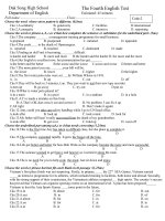 The Fourth English Test - 2 ppt