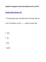 English Language Tests-Intermediate level''''s archiveEnglish Slang Idioms (47) ppsx