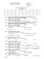 ĐỀ THI MÔN TIẾNG ANH 12 (MÃ ĐỀ 109) ppt