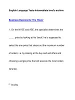 English Language Tests-Intermediate level''''s archiveBusiness Buzzwords: The ‘Book’ ppt