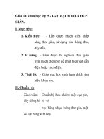 Giáo án khao học lớp 5 - LẮP MẠCH ĐIỆN ĐƠN GIẢN pps