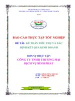 kế toán tiêu thụ và xác định kết quả kinh doanh tại công ty tnhh thương mại dịch vụ bình phát