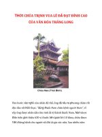 THỜI CHÚA TRỊNH VUA LÊ ĐÃ ĐẠT ĐỈNH CAO CỦA VĂN HÓA THĂNG LONG_2 ppsx