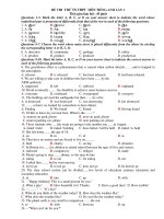 ĐỀ THI THỬ TN THPT MÔN TIẾNG ANH LẦN 1 potx