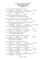 KỲ THI GIỮA HỌC KỲ II (2010-2011) MÔN THI: TIẾNG ANH 10 ppt