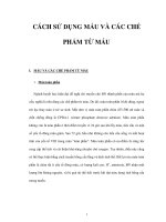 CÁCH SỬ DỤNG MÁU VÀ CÁC CHẾ PHẨM TỪ MÁU pdf