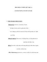 KHÁI NIỆM về THỐNG KÊ Y HỌC và CÁCH SẮP XẾP & TỔ CHỨC SỐ LIỆU pdf