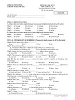 KIỂM TRA HỌC KỲ II MÔN ANH VĂN 12 - Mã đề 523 potx