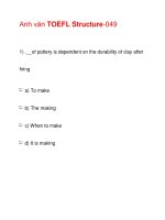 Anh văn TOEFL Structure-049 pptx