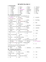 ĐỀ KIỂM TRA HKI 12 pptx