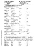 ĐỀ THI THỬ TỐT NGHIỆP THPT NĂM HỌC 2010- 2011 Môn thi: Tiếng Anh - Bài số 12 pdf