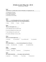 Đề kiểm tra môn Tiếng Anh – Đề 10 docx