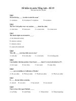 Đề kiểm tra môn Tiếng Anh – Đề 19 doc