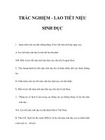 TRẮC NGHIỆM - LAO TIẾT NIỆU SINH DỤC pptx