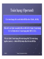 Cấu trúc máy tính và lập trình Assembly : Toán tử – Toán hạng - các phép định địa chỉ – Tập lệnh part 3 pptx