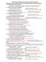 REVIEW FOR THE FINAL EXAMINATION( 2010-2011) potx