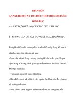 PHẦN BỐN LẬP KẾ HOẠCH VÀ TỔ CHỨC THỰC HIỆN NỘI DUNG GIÁO DỤC pptx