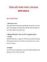 TỔNG KẾT KIẾN THỨC CĂN BẢN MÔN SINH 9 Bài 8+9+10 ppt